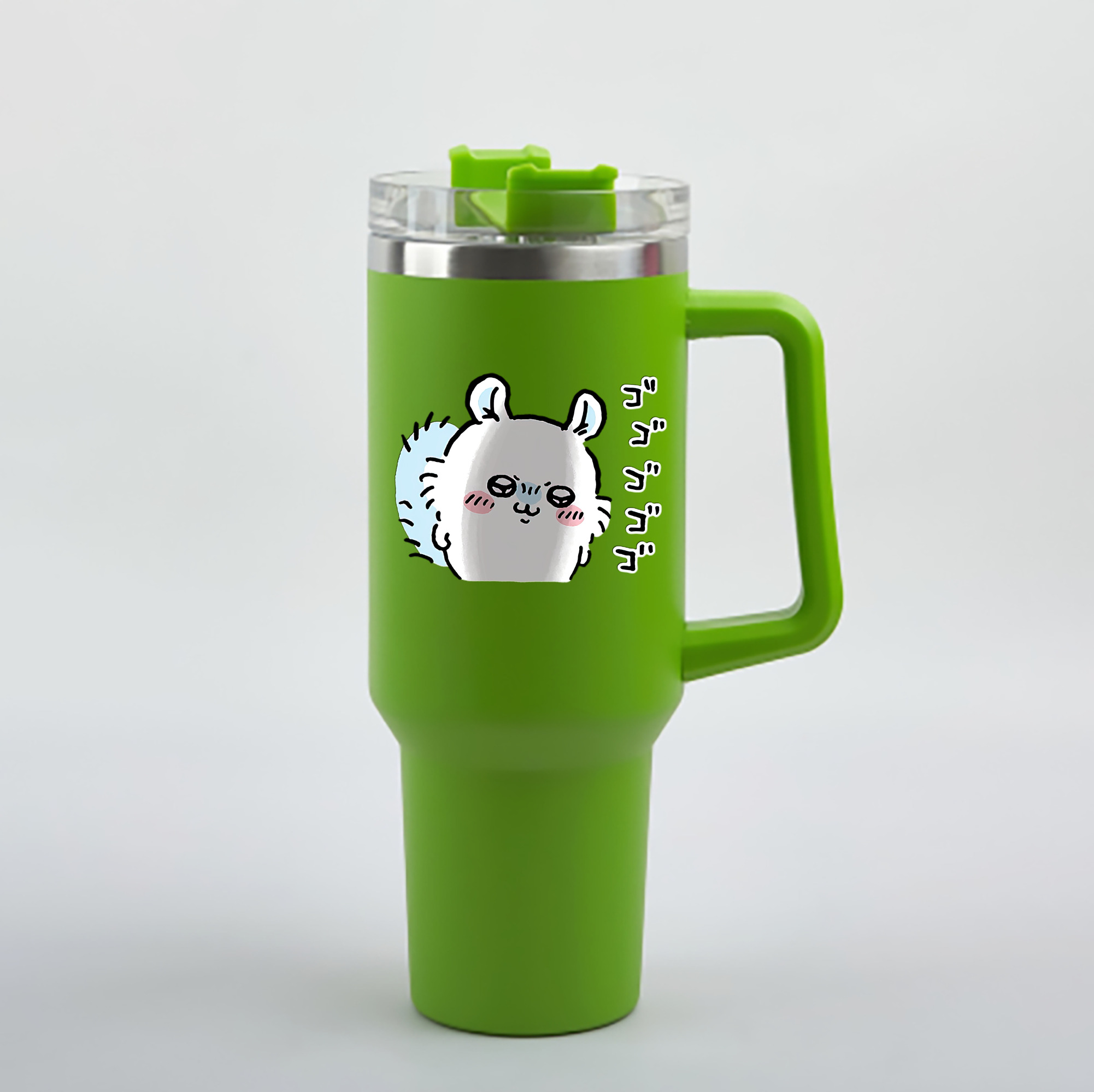 （画像用） ちいかわ モモンガ Chii-kawa Momonga 1200mL車用タンブラー - クリスタルステッカー（プラスチックストロー付き）
